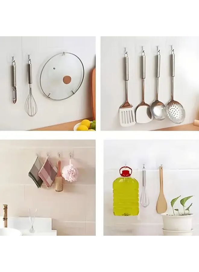 22 قطعة خطافات جدارية لاصقة متينة شفافة للإزالة بدون تلف منظّم توفير المساحة - Image 2