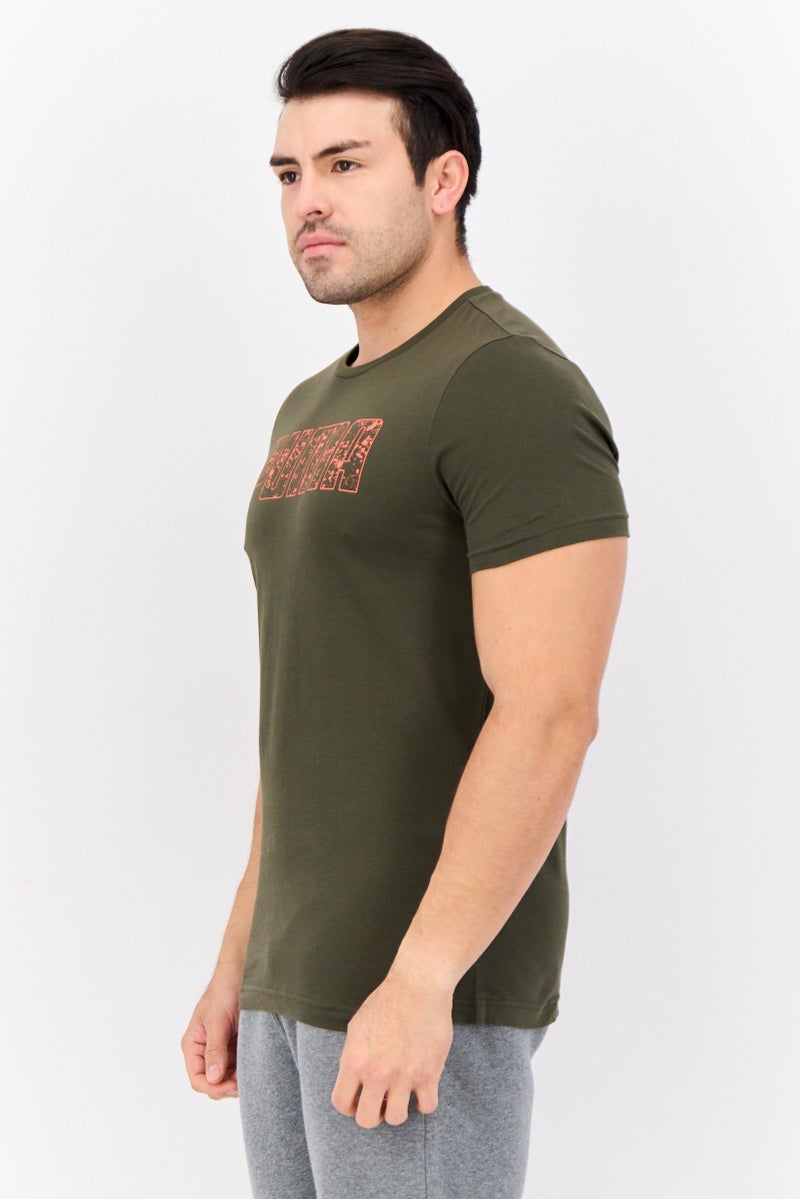 PUMA تي شيرت رياضي للرجال بأكمام قصيرة مناسب في الهواء الطلق، زيتوني - Image 4