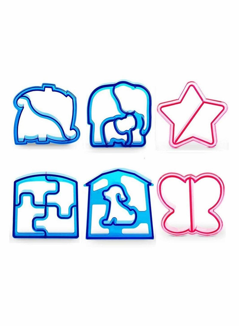 KASTWAVE 6 Pack Sandwich Cutters and Sandwich Bread Mould Toast Mould Hand Tools DIY Sandwich Slicer Maker Kit - Image 1