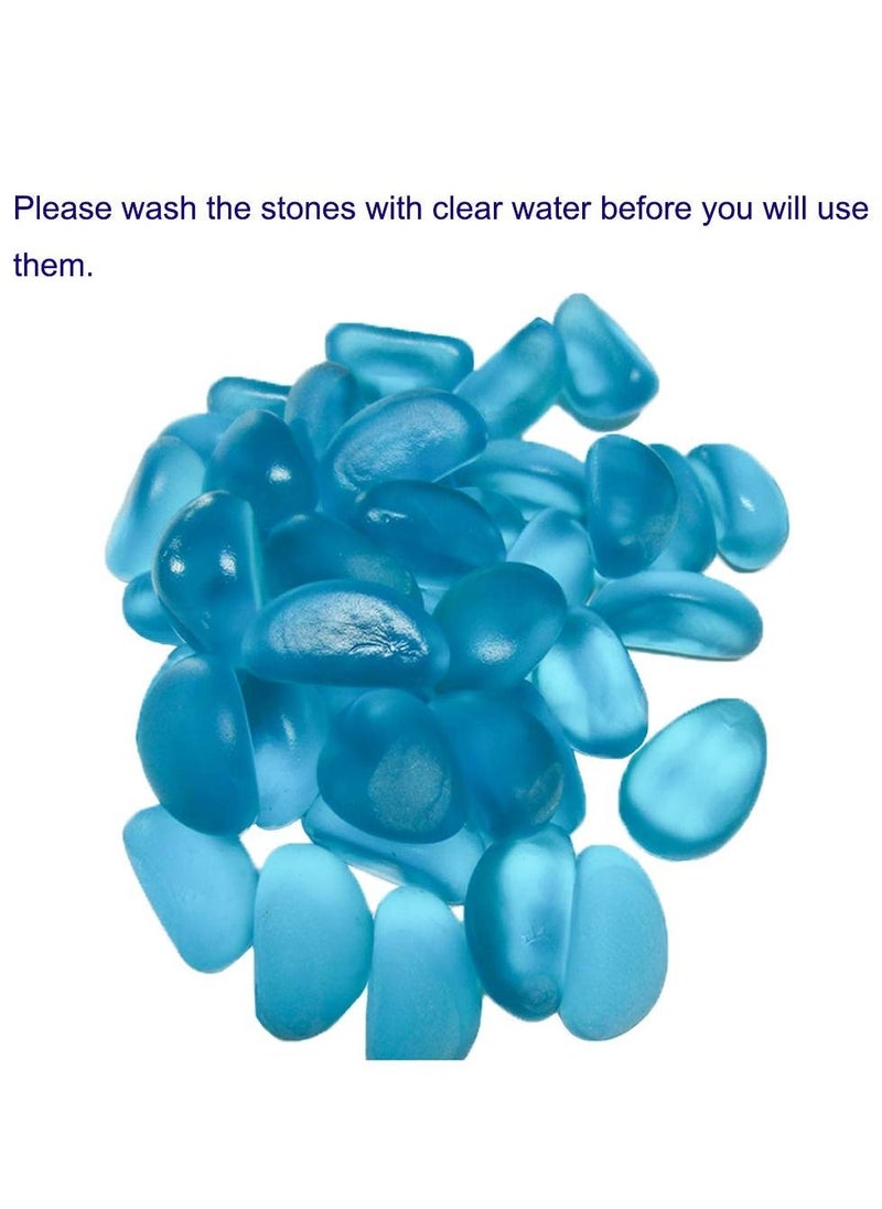 Generic Aquarium glass stone decoration blue marble pebbles fresh water artificial frosted stone fluorescent stone fish tank crafts decoration gravel Vase Filler  - Image 5