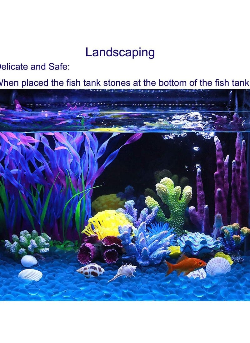 Generic Aquarium glass stone decoration blue marble pebbles fresh water artificial frosted stone fluorescent stone fish tank crafts decoration gravel Vase Filler  - Image 2
