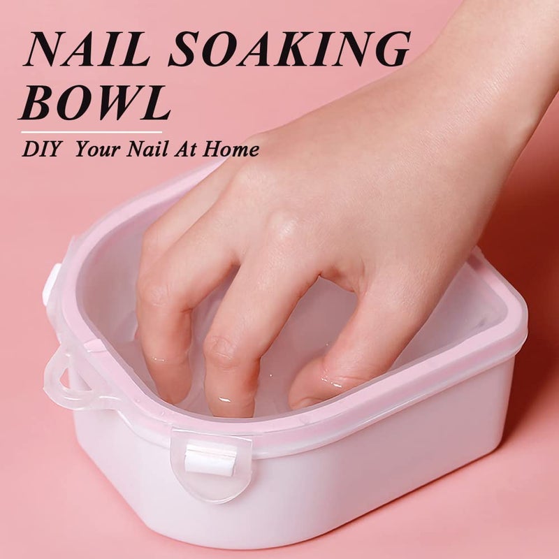 HiMo Nail Soaking Bowl, Gel Nail Polish Remover Kit, Manicure Bowl for Hand, Dip Powder Remover Tools, Nail Soak Off Bowl for Acrylic Nails, Nail Brush, Cuticle Pusher, Cuticle Peeler, 100180 Nail File, - Image 2
