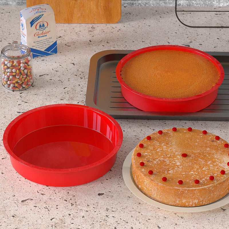 SILIVO 9.5 inch Round Nonstick Silicone Cake Molds - 2 Pack for Layer, Cheese & Chocolate Cakes - Image 3