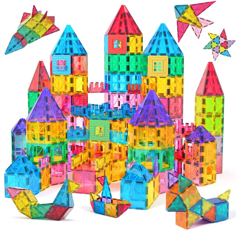 Jasonwell Magnetic Tiles Kids Magnetic Blocks 60PCS Building Sets 3D Magnet Toys Preschool Educational Construction STEM Toy Christmas Birthday Gifts for Toddlers Boys Girls 3 4 5 6 7 8 9 + Year Old - Image 1