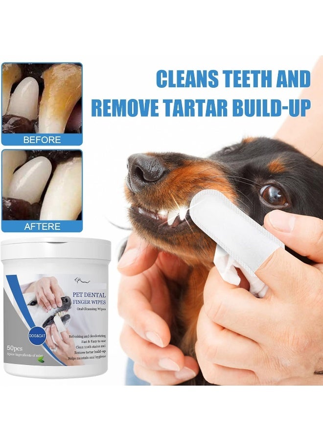 Mumoo Bear Pet Dental Finger Wipes, Oral Cleansing Teeth Care Finger Cots Wipes Pads for Dogs and Cats, Optimize Oral Health, Reduces Plaque, Freshen Breath - 50 Wipes - Image 3