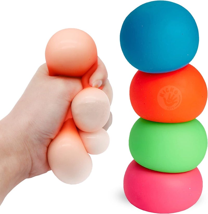 Kicko Sensory Squeeze Balls 4 Pack 2 Inch Colorful Soft Stretchy Stress Balls Assorted Novelty and Gag Toys Party Favors Bag Stuffers Gift Ideas Fidget Toys Stress Relievers - Image 2