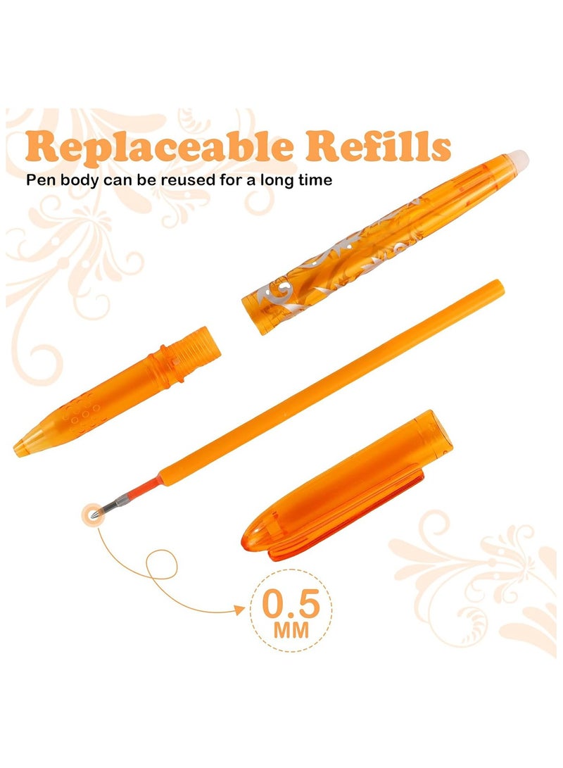 8 عبوات أقلام قابلة للمسح, أقلام جل قابلة للمسح مع مطاط في النهاية,  قلم قابل للمسح مع كرة دوارة, للأطفال والكبار اللوازم المدرسية القرطاسية المكتبية - Image 3