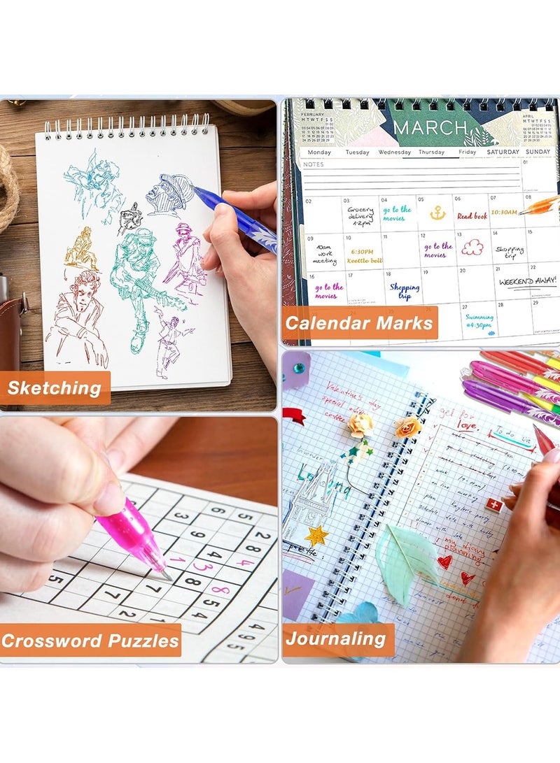 8 عبوات أقلام قابلة للمسح, أقلام جل قابلة للمسح مع مطاط في النهاية,  قلم قابل للمسح مع كرة دوارة, للأطفال والكبار اللوازم المدرسية القرطاسية المكتبية - Image 5