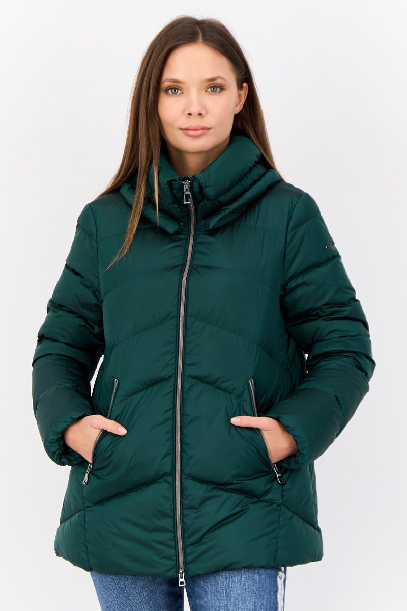GEOX Women  Quilted Puffer Jacket, Green - Image 1
