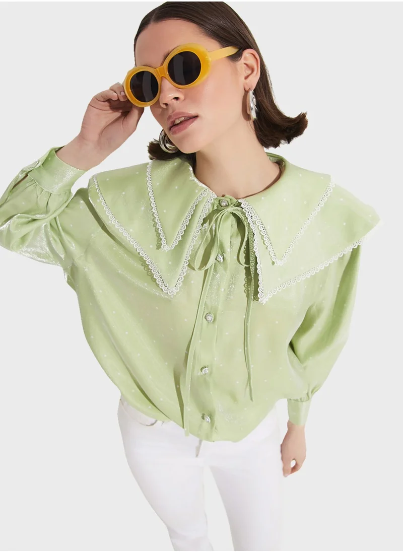 JUNE Baby Collar Button Down Shirt