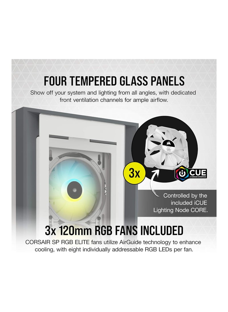 CORSAIR Icue 5000X Cc-9011213-Ww Rgb Tempered Glass Mid-Tower Atx Pc Smart Case White - Image 4