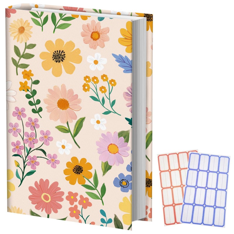 Anseal 1 Pack Floral Pattern Stretchable Book Sleeve Cover for Paperbacks Hardcovers Textbooks up to 9" x 12", Washable Reusable Book Protector with 2 Labels - Image 1