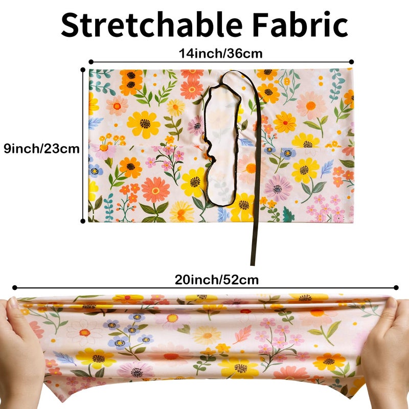Anseal 1 Pack Floral Pattern Stretchable Book Sleeve Cover for Paperbacks Hardcovers Textbooks up to 9" x 12", Washable Reusable Book Protector with 2 Labels - Image 2