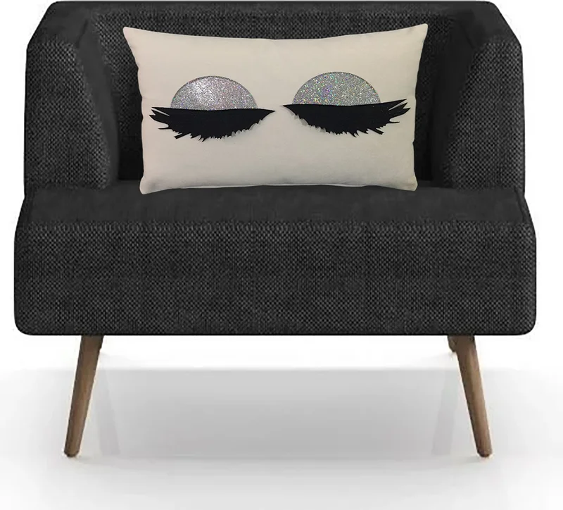 Nisahometeks Stain Resistant Erasable Eyelash Cushion Pillow Case 50*32 cm
