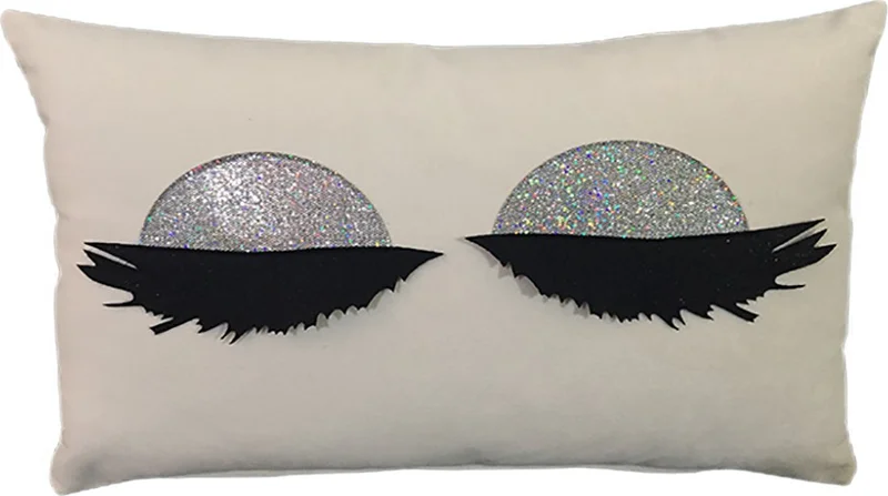 Nisahometeks Stain Resistant Erasable Eyelash Cushion Pillow Case 50*32 cm