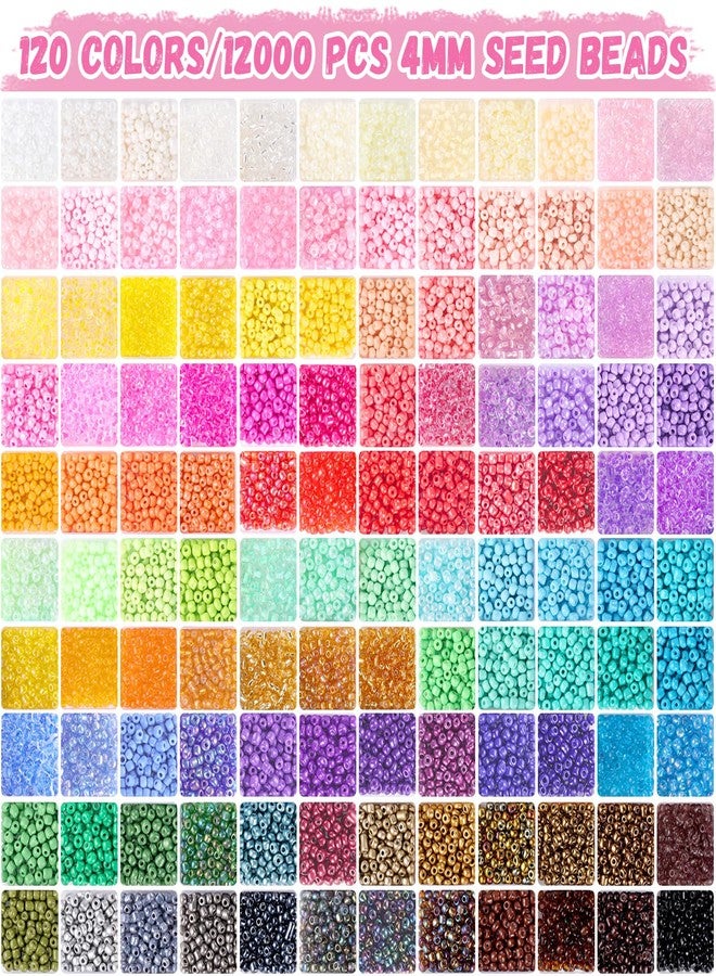Funtopia 4mm 13000pcs+ Seed Beads for Jewelry Making, 120 Colors Small Glass Beads for Bracelets, Friendship Bracelet Kit with Alphabet Letter Beads Smile Face Beads for DIY, Art and Craft - Image 2
