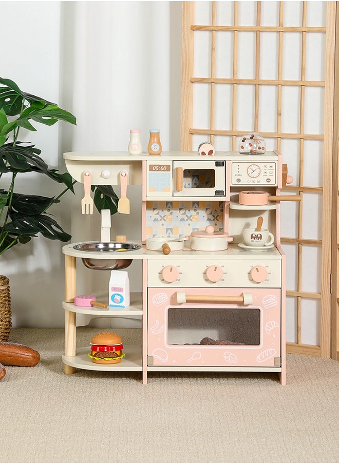 JSAITOYS Wooden Play House Toy Coffee Machine Stove Children's Education Parent Child Interactive Kitchen Cooking Toys  - Image 1