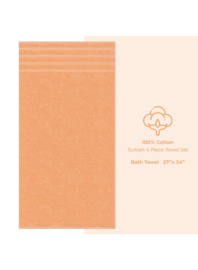 American Soft Linen American Soft Linen Premium, 100% Turkish Genuine Cotton Towel Set Luxury Hotel & Spa Quality for Maximum Softness & Absorbency (4-Piece Bath Towel Set, Malibu Peach)  - Image 4