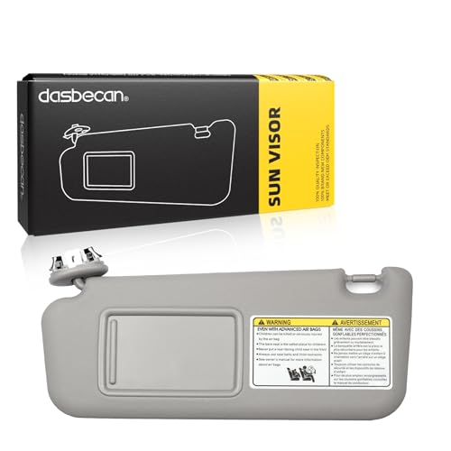 Dasbecan Front Left Driver Side Sun Visor with Vanity Light Compatible with Toyota RAV4 2006-2013 Replaces# 74320-42501-B2 74320-42500-B0 (Gray) - Image 1