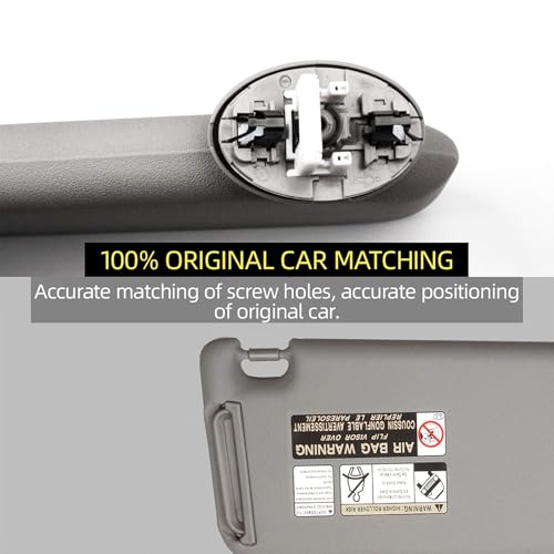 Dasbecan Front Left Driver Side Sun Visor with Vanity Light Compatible with Toyota RAV4 2006-2013 Replaces# 74320-42501-B2 74320-42500-B0 (Gray) - Image 3