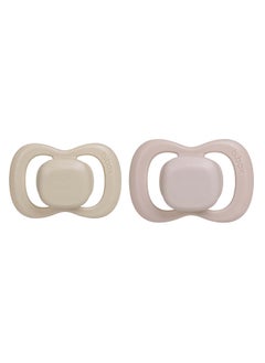 Designer Pacifier Silicone Size 1, 0 - 6 M, 2 Pieces, Blush/Latte