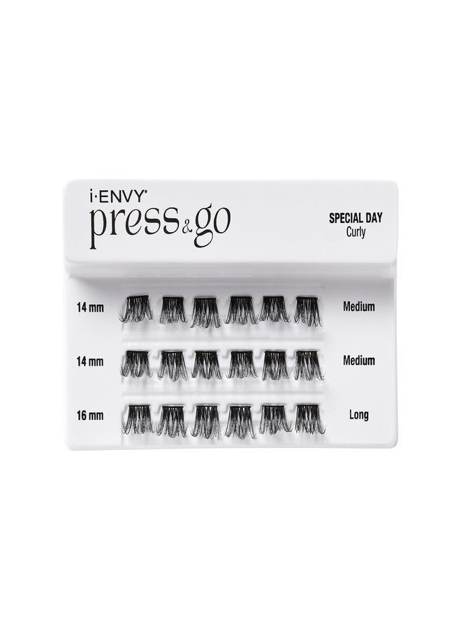i.Envy i-ENVY Press&Go Self-Adhesive Eyelashes, No Glue Needed False Eyelash Clusters, Easy Application 1 Step Press-On Lashes, No Damage or Residue (Special Day Curly) - Image 2