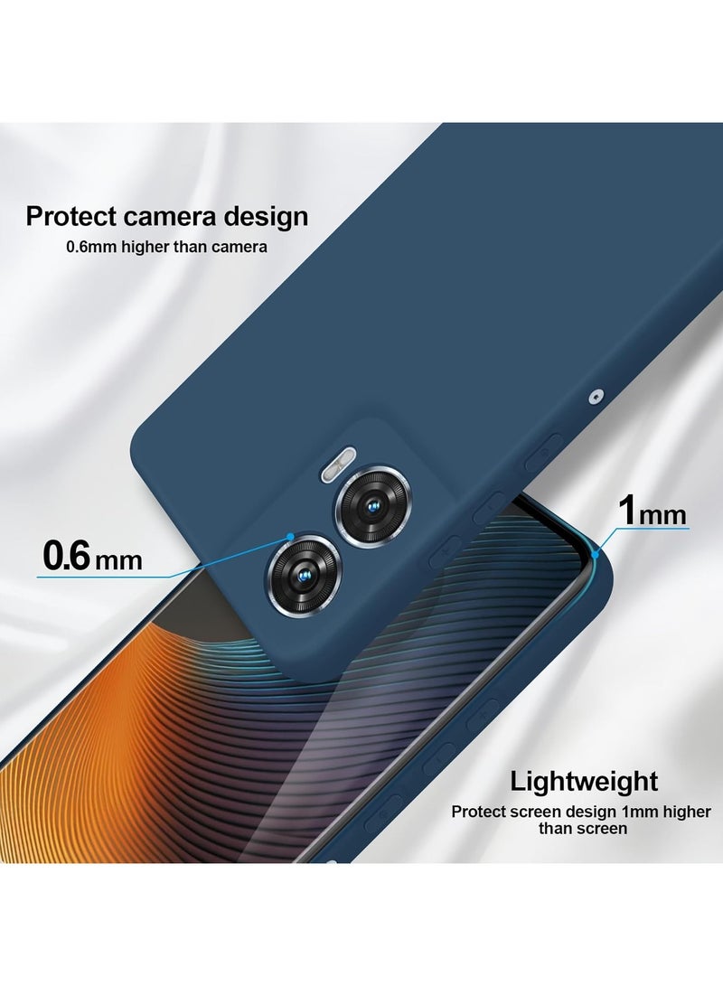 Silicone Case Compatible with Motorola Edge 50 Fusion, Silky Full Body Case, 360 Degree Camera Protection, Shockproof Protective Cover with Microfiber Lining Blue - Image 3