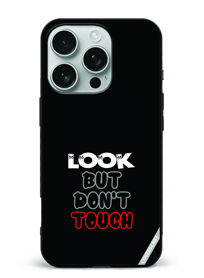 COVERSCART Protective Case Cover For Apple iPhone 16 Pro Max Look But Dont Touch Design Black
