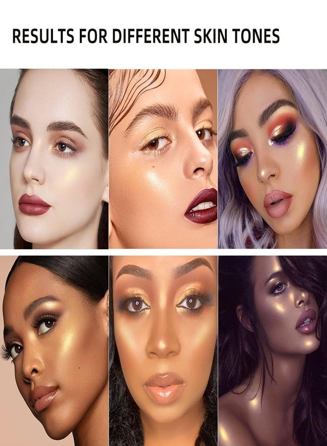 ELLESY ELESSY Highlighter Makeup Palette Face Highlighter Palette Long Lasting Face illuminator Makeup Palette Shimmer Highlighter Powder Suit All Skin Tones-TWILIGHT GLOW - Image 5