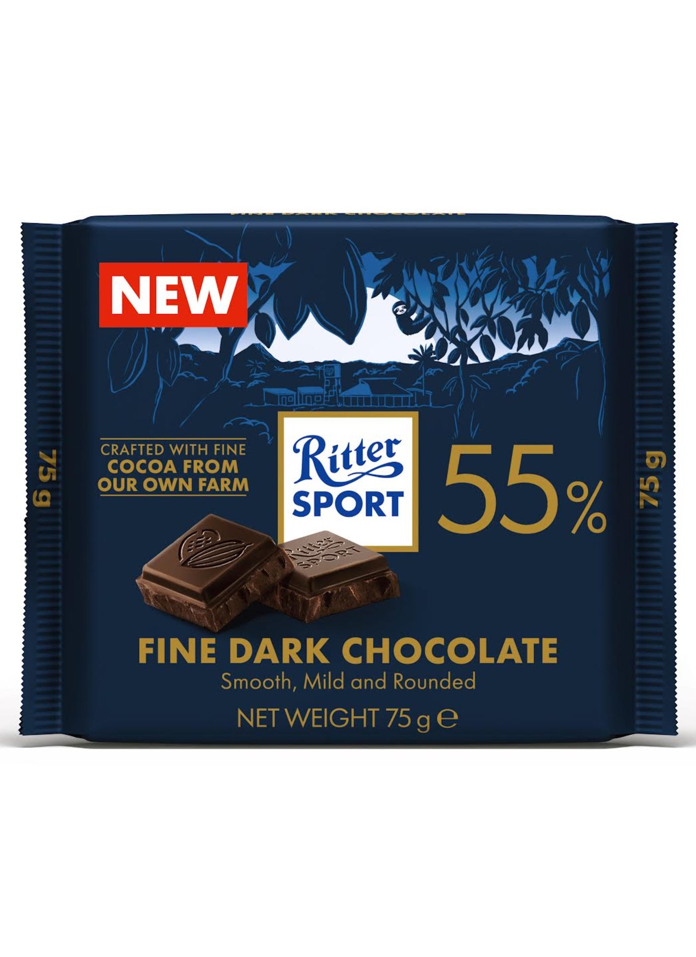 Ritter Sport Fine Dark Chocolate 55% Cocoa Bar