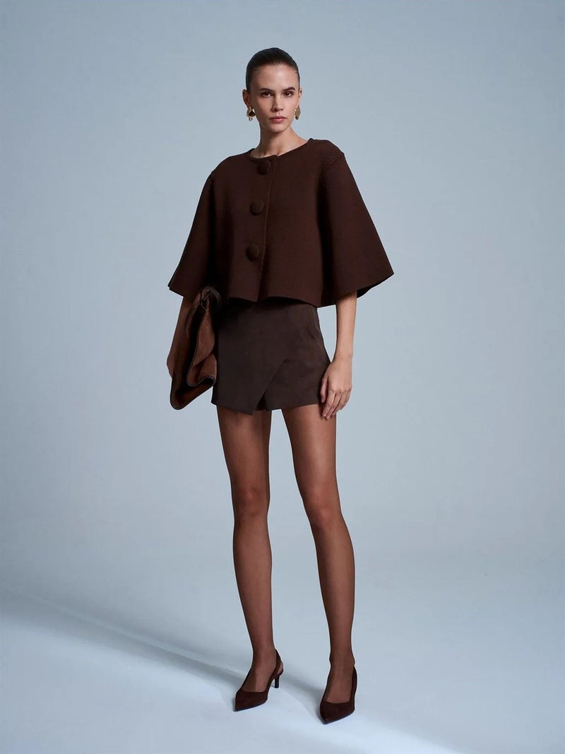 DILVIN Crop Jacquard Button Cardigan - Image 5