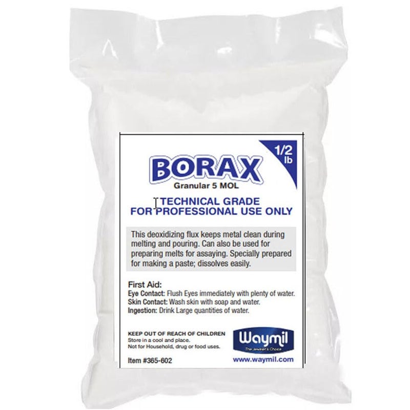 waymil Borax Flux 1/2 Pound Melting Gold Silver Crucible Glaze Jewelry Casting 8oz - Image 1