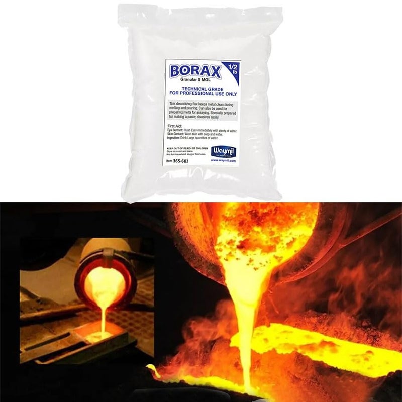 waymil Borax Flux 1/2 Pound Melting Gold Silver Crucible Glaze Jewelry Casting 8oz - Image 2