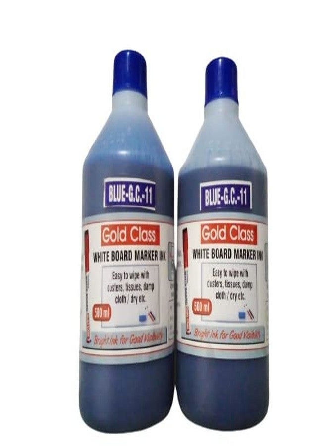 Gold Class White Board Marker Ink (500 ML) (Pack of 2, Blue) - Image 1