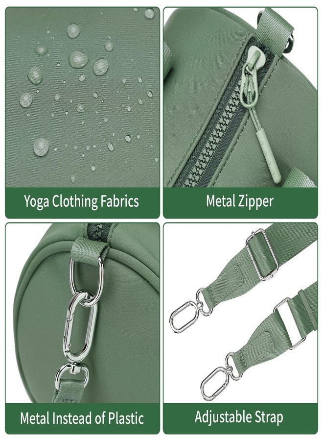 FODOKO mini Gym Bag for Women, barrel purse,Crossbody Duffel Bags Handbag from Gym to Travel., Green, Small, Athletic - Image 5