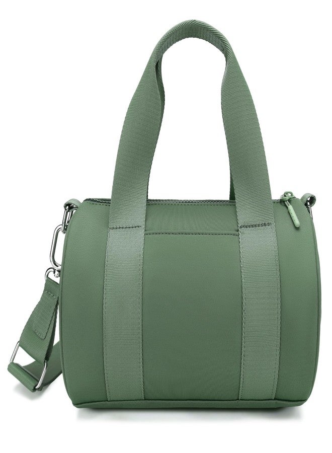 FODOKO mini Gym Bag for Women, barrel purse,Crossbody Duffel Bags Handbag from Gym to Travel., Green, Small, Athletic - Image 1
