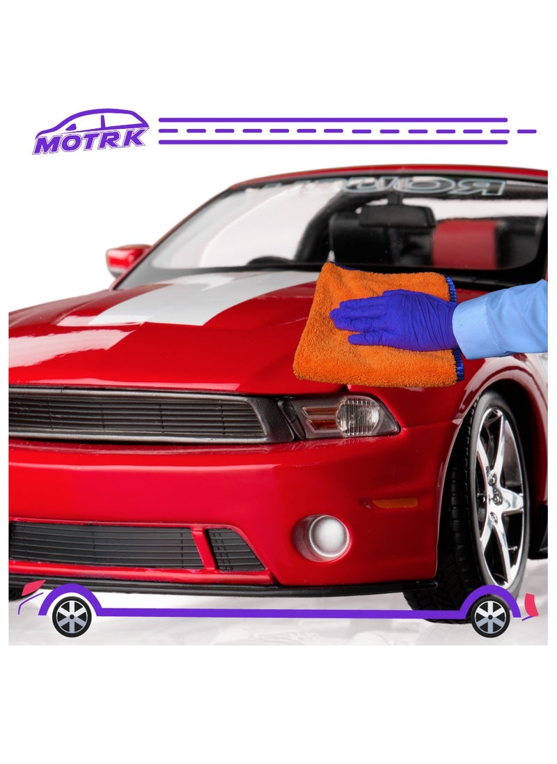 MOTRK MOTRK Professional Premium Microfiber Towels for Cars, Dual-Sided Car Washing, Drying Towel from No Streaks, Scratches, or Spots, Quick Effortless Dry Car cleaning towels Soft towels for cars (Pack 3)  - Image 2
