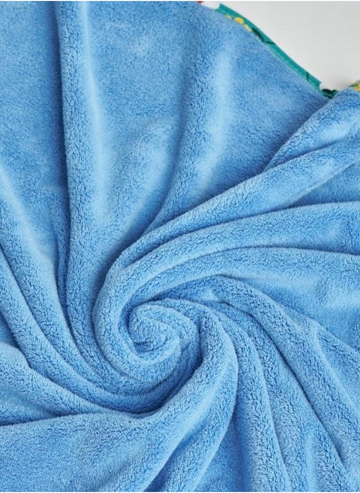 lanozan Large Bath Towel Size 180*90*3cm Blue  - Image 3