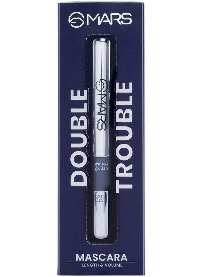 Mars ماسكارا Double Trouble طويلة الأمد لتكثيف الرموش وتطويلها بخطوتين، 15 مل (أسود داكن)  - Image 4