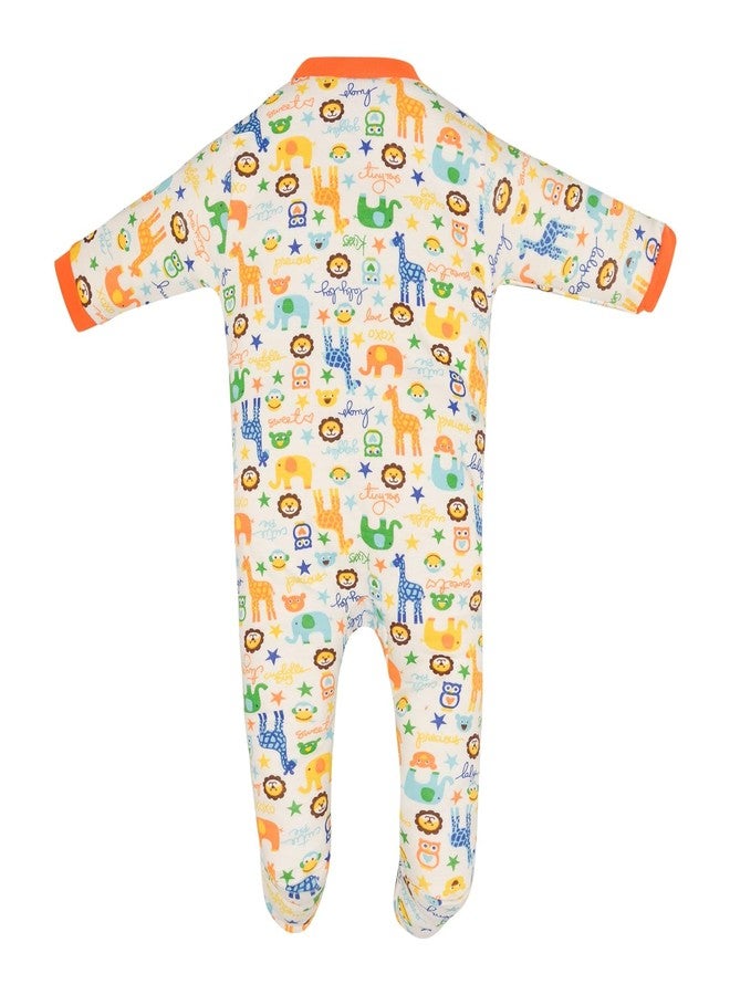 Magic Town® 100% Hosiery Cotton Unisex Romper for Kids and Infants Set of 3 (Orange) (6-9 Months) - Image 5