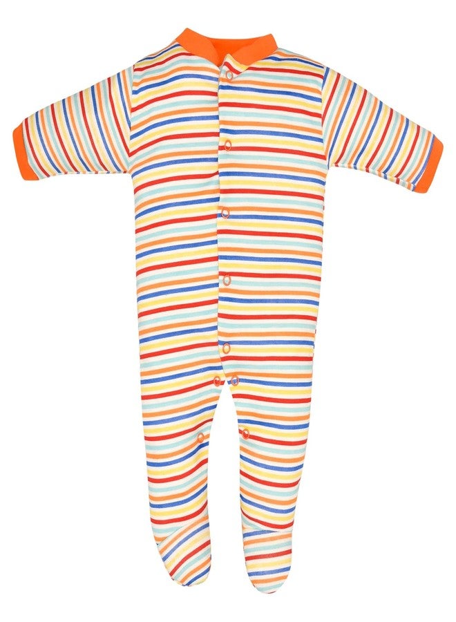 Magic Town® 100% Hosiery Cotton Unisex Romper for Kids and Infants Set of 3 (Orange) (6-9 Months) - Image 3
