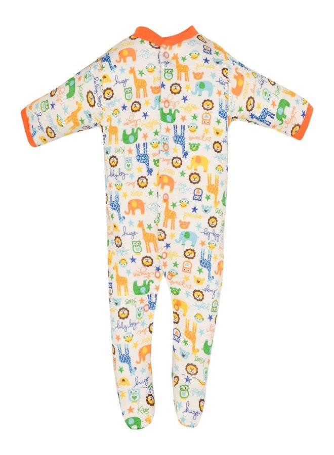Magic Town® 100% Hosiery Cotton Unisex Romper for Kids and Infants Set of 3 (Orange) (6-9 Months) - Image 2