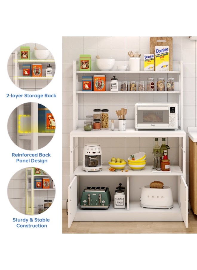 Multipurpose Storage Cabinet Coffee Corner Kitchen Sideboard Coffee Bar Rack White 100 * 40 * 158cm Engineered Wood