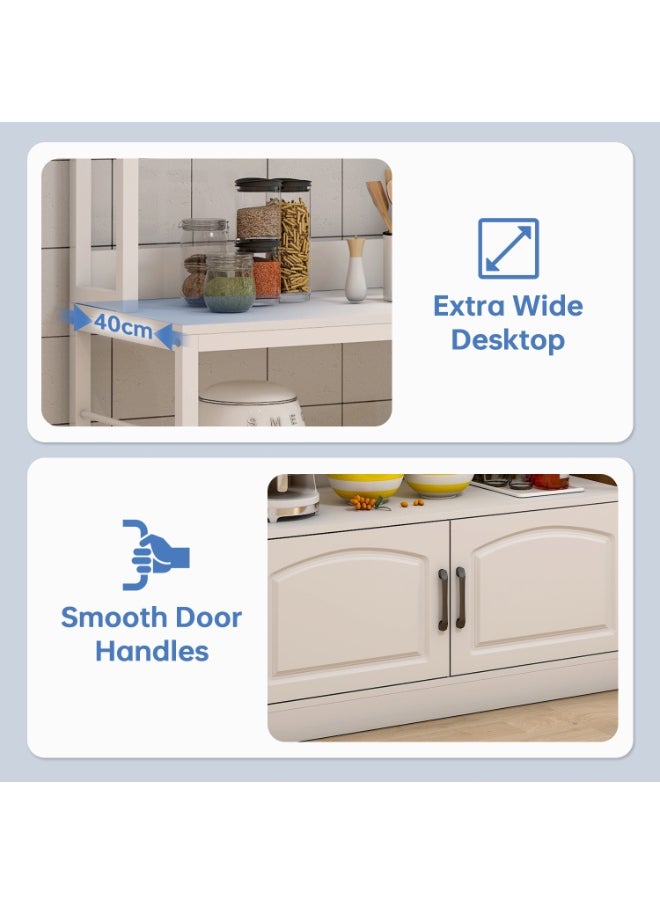 Multipurpose Storage Cabinet Coffee Corner Kitchen Sideboard Coffee Bar Rack White 100 * 40 * 158cm Engineered Wood