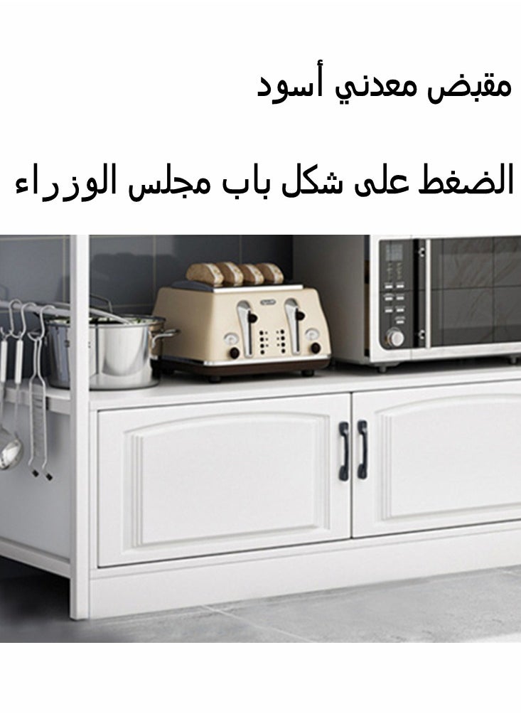 Lafulaifu خزانة تخزين متعددة الأغراض، ركن القهوة، خزانة جانبية للمطبخ، رف بار القهوة، أبيض، 100 * 40 * 158 سم، خشب هندسي  - Image 2