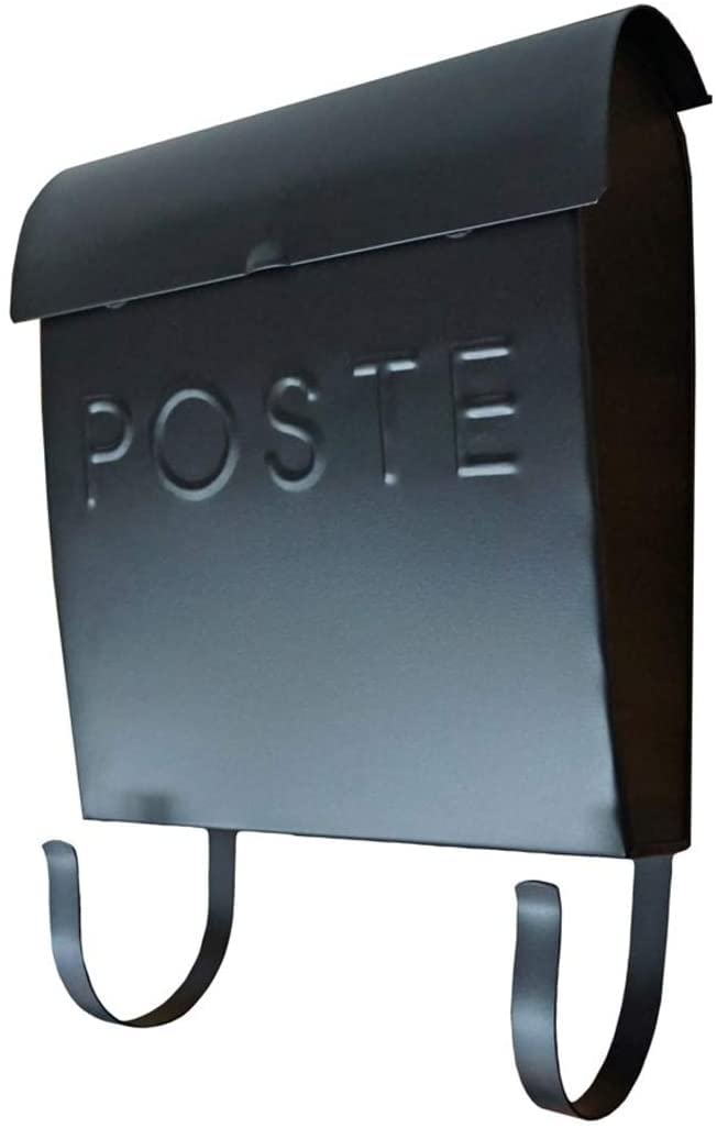 NACH Mailboxes for Outside Wall Mount, 12 x 11.2 x 4.5 inch, Black Mailbox, Waterproof Mailbox with Outdoor Newspaper Holder - The French Euro Mailbox - Image 1