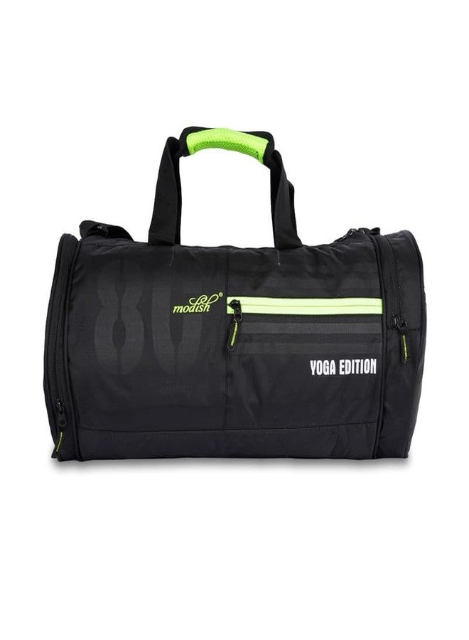 MODISH Polyester Gym Bag with Separate Shoe Compartment - Stylish Trendy Duffle/Shoulder Bag for Men & Women - Black Color - Image 2