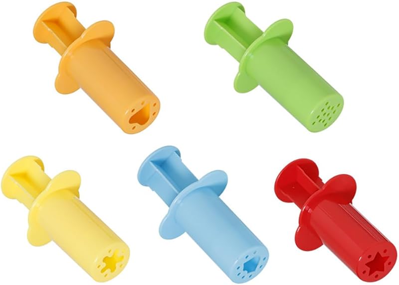 fashion mania Dough Extruders - Set of 5- Play Dough Tools - for Ages 2+ - Art Accessories for Pottery and Dough