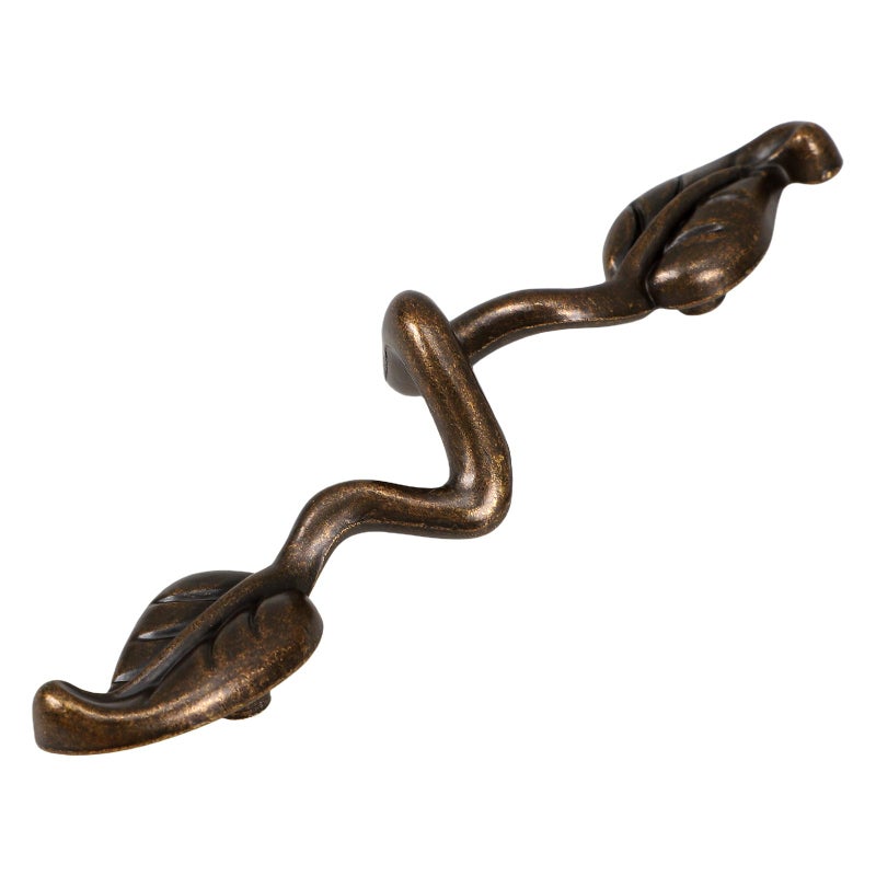 Retro Vintage Leaf Drawer Pulls Zinc Alloy Cabinet Handles 76mm Hole Centers - Image 2