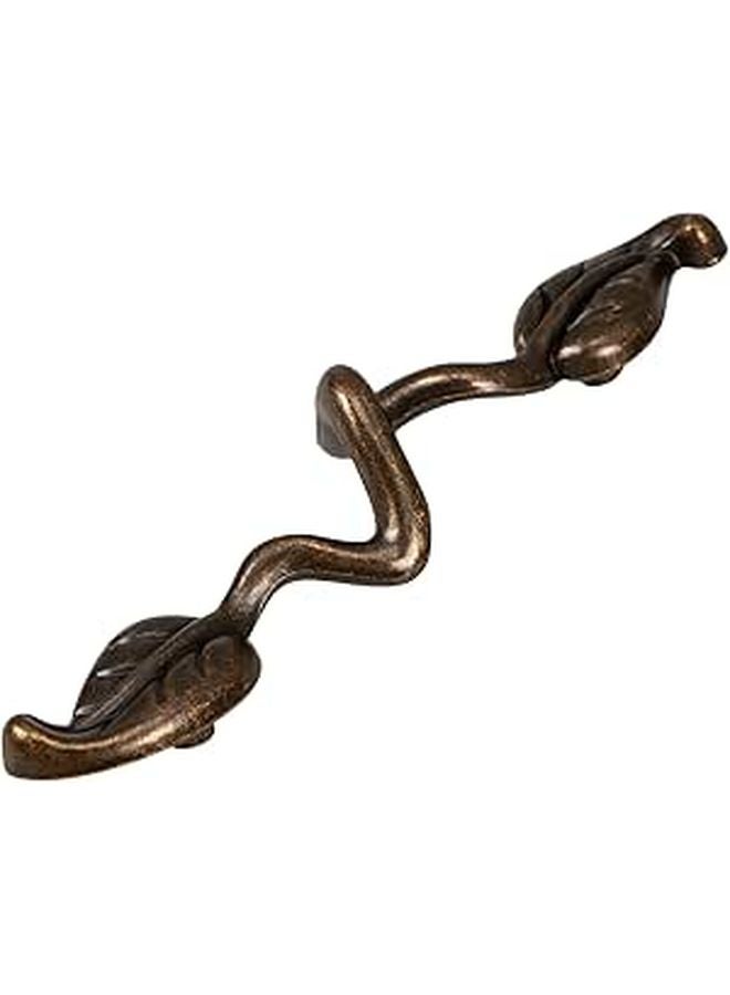 Retro Vintage Leaf Drawer Pulls Zinc Alloy Cabinet Handles 76mm Hole Centers - Image 1